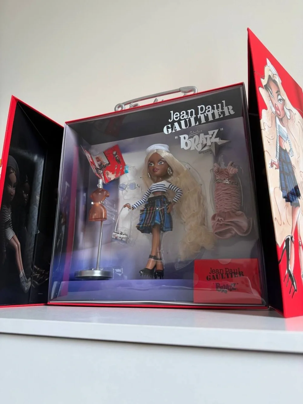 Jean Paul Gaultier Bratz Doll — Blonde with Navy & Green Plaid Skirt